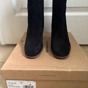 Lucky Brand Women's Dark Suede Heeled Boots